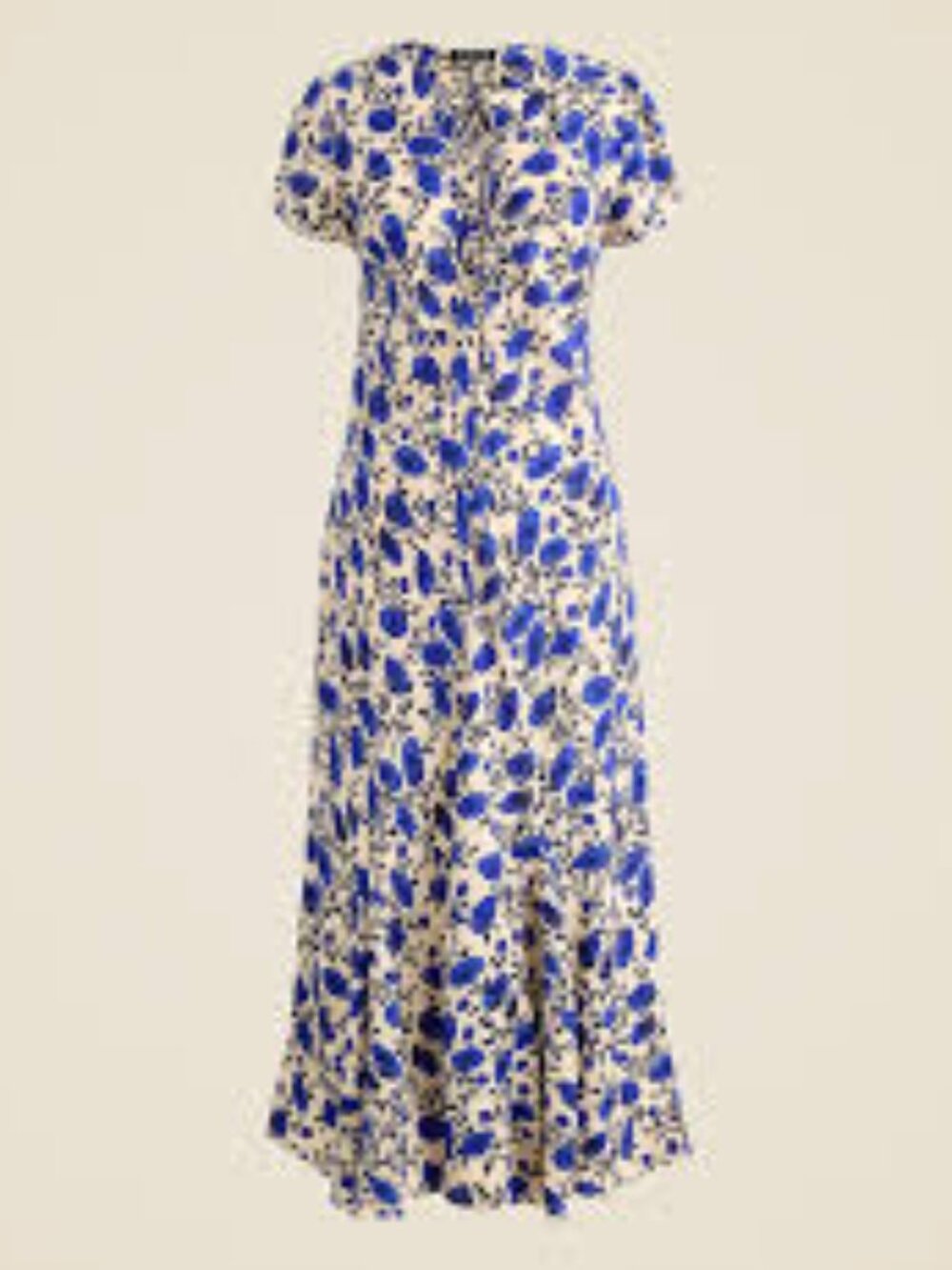 J Crew Short Sleeve Slip Dress Indigo Daisy Button Front Floral Midi Dress 10
